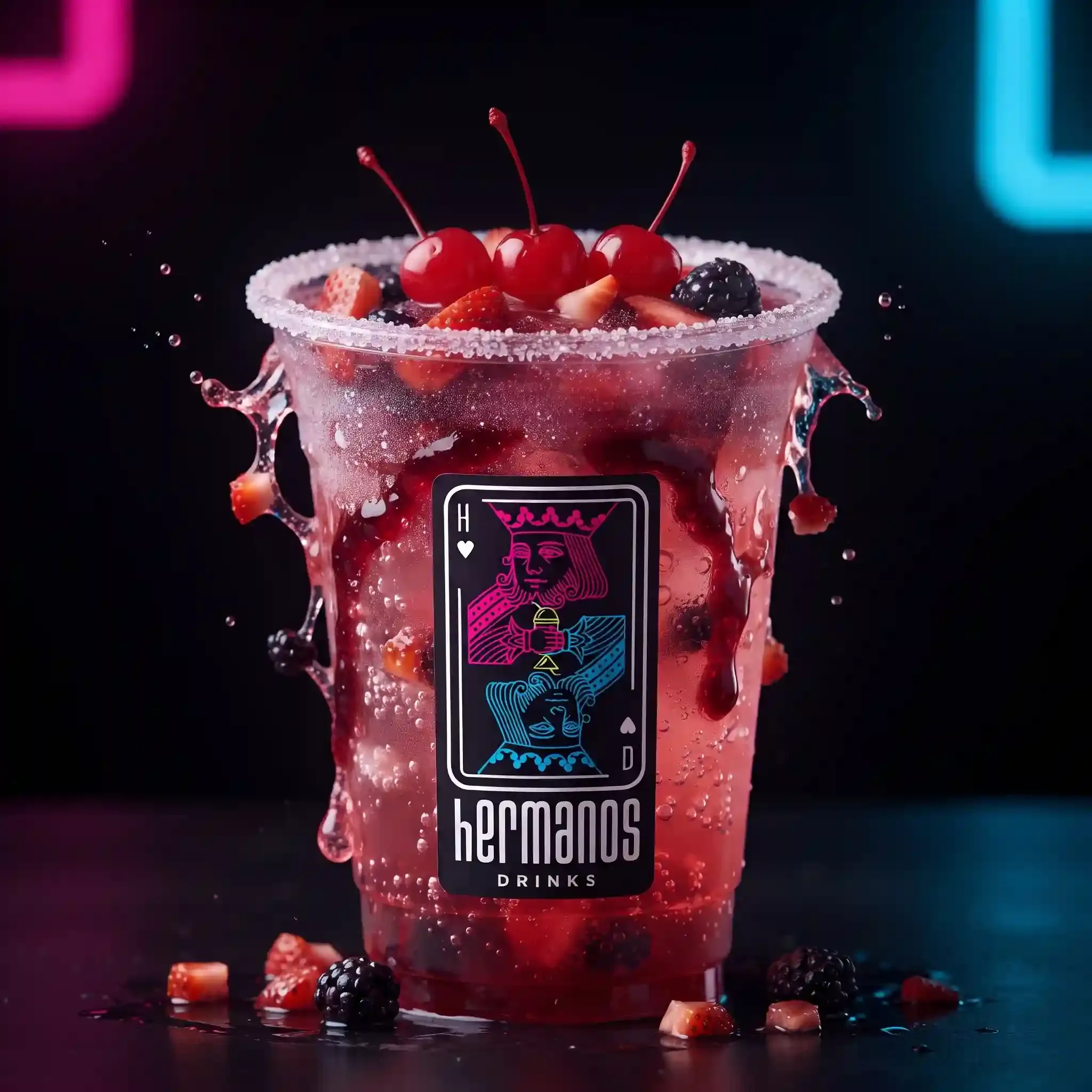 Soda de Frutos Rojos — sodas saborizadas de Hermanos Drinks, con o sin licor