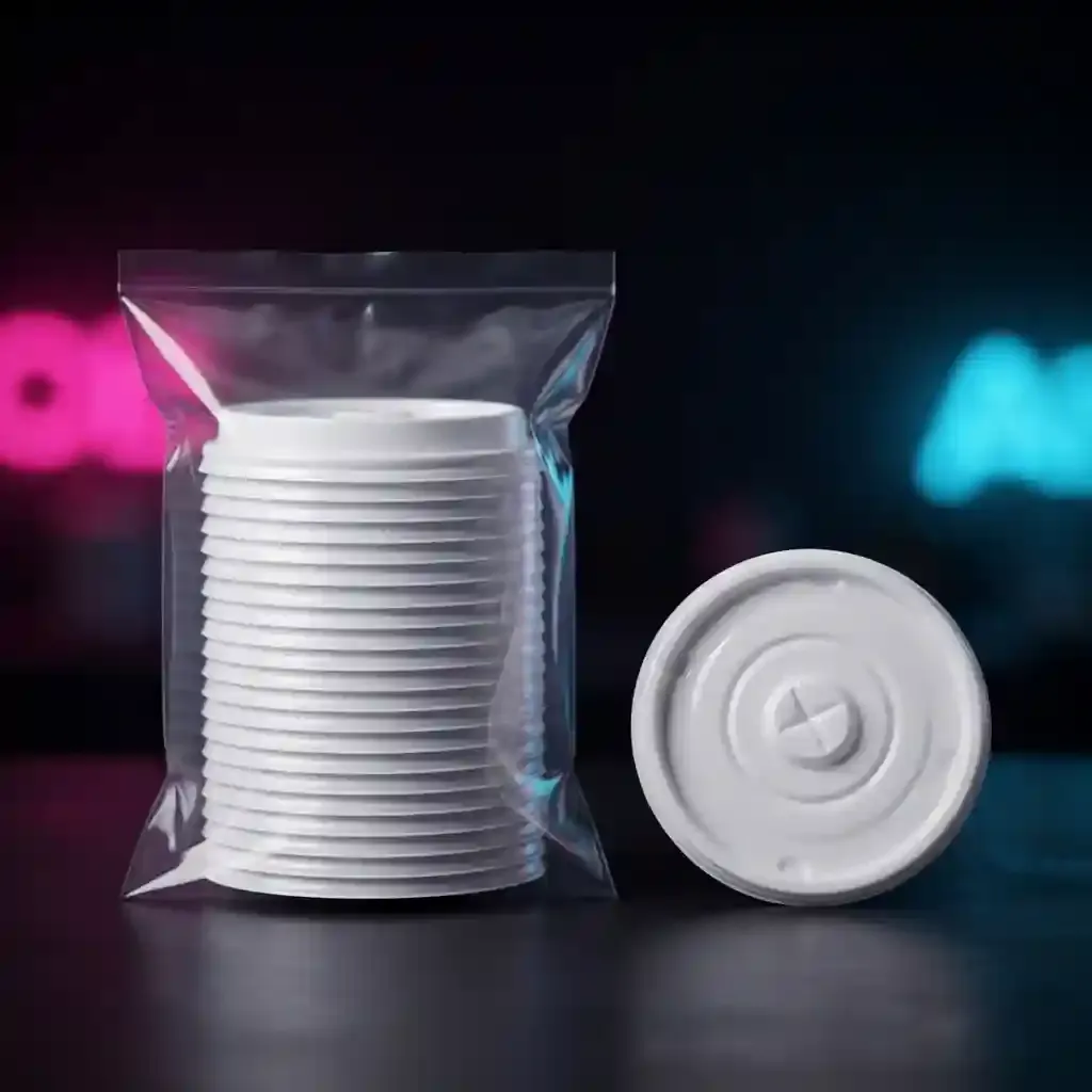 Tapa rígida vaso Icopor — Viene en caja de 10 paquetes; el precio es por paquete de 100